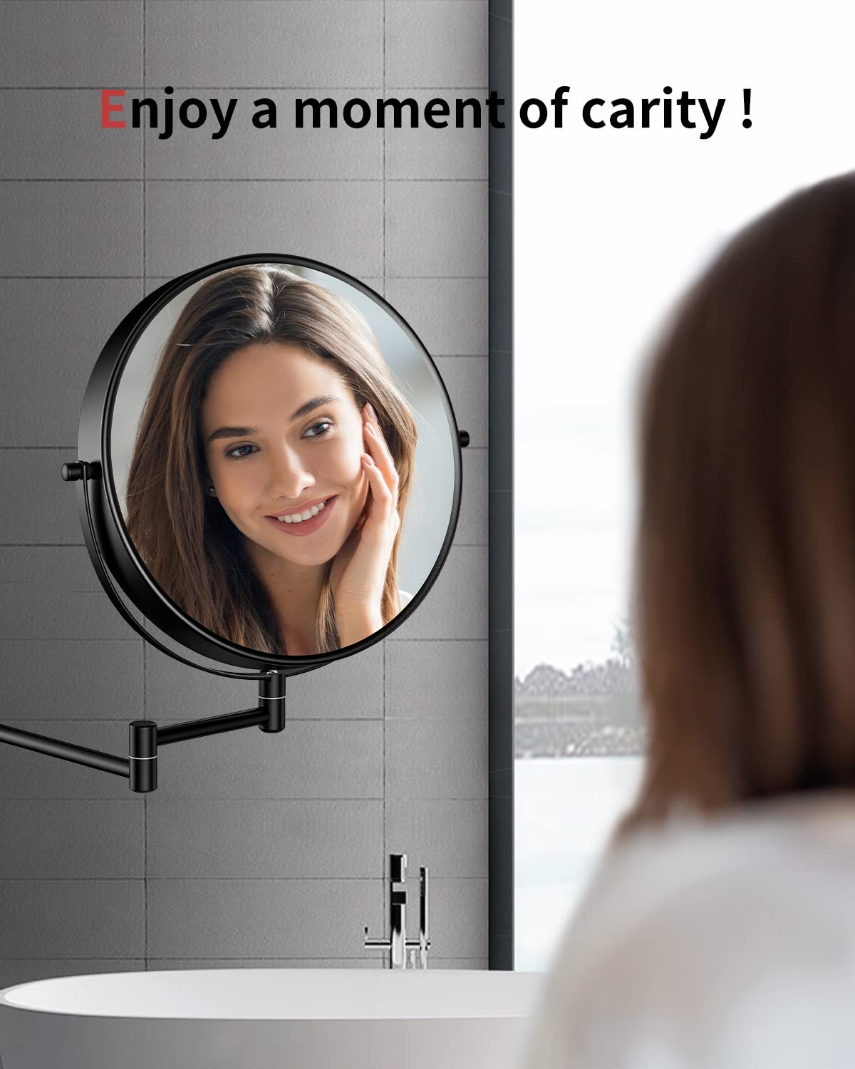Gospire 9” Wall Mounted Lighted 1X/10X Magnifying Mirror with Touch Sensor