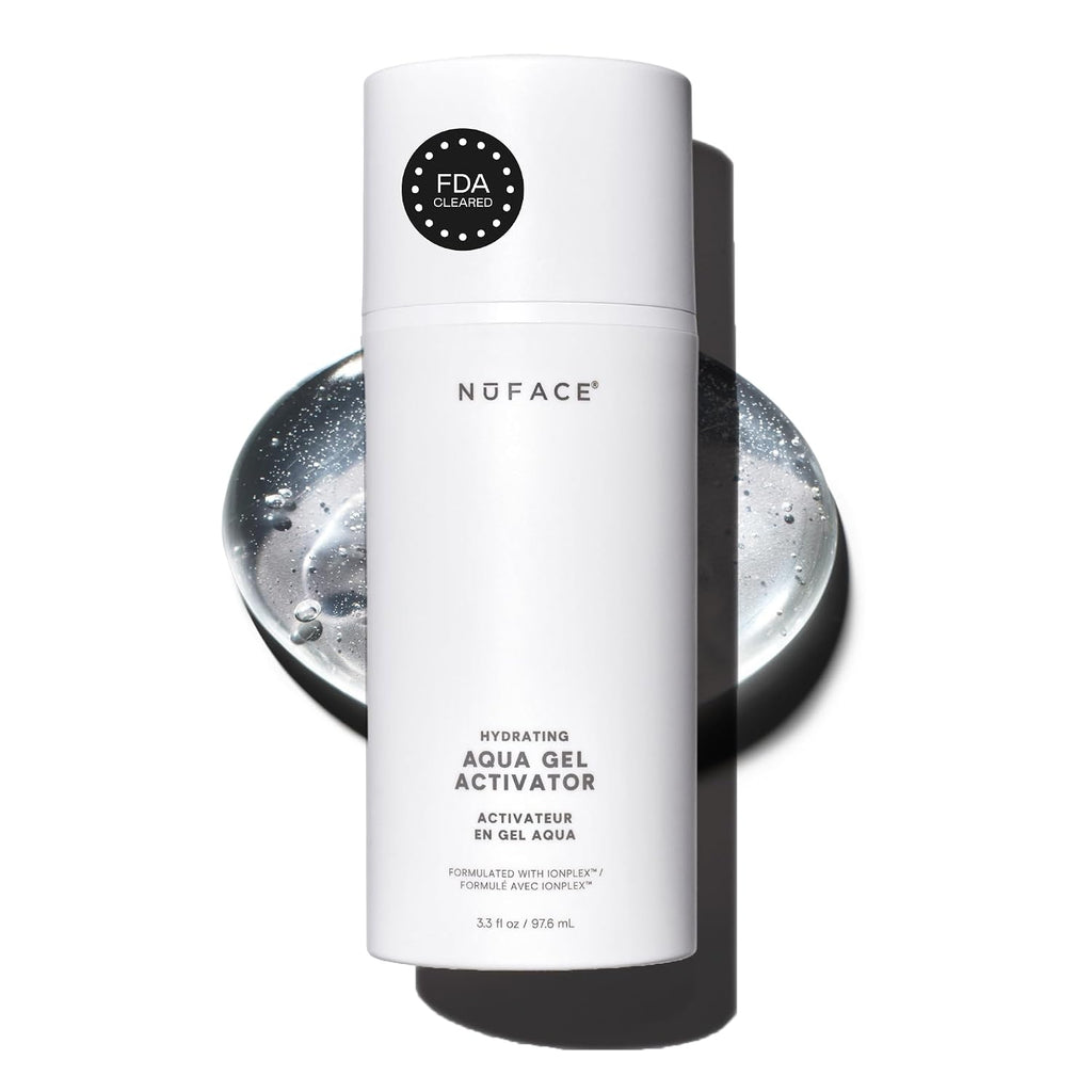 NUFACE IonPlex Aqua Gel Activator - The FDA-Cleared Un-Dupeable Microcurrent Facial Device Conductive Gel for Face & Body Devices + Hyaluronic Acid & Glycerin 24-Hour Hydration, 3.3 oz