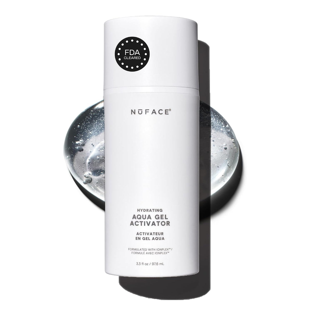 NUFACE IonPlex Aqua Gel Activator - The FDA-Cleared Un-Dupeable Microcurrent Facial Device Conductive Gel for Face & Body Devices + Hyaluronic Acid & Glycerin 24-Hour Hydration, 3.3 oz