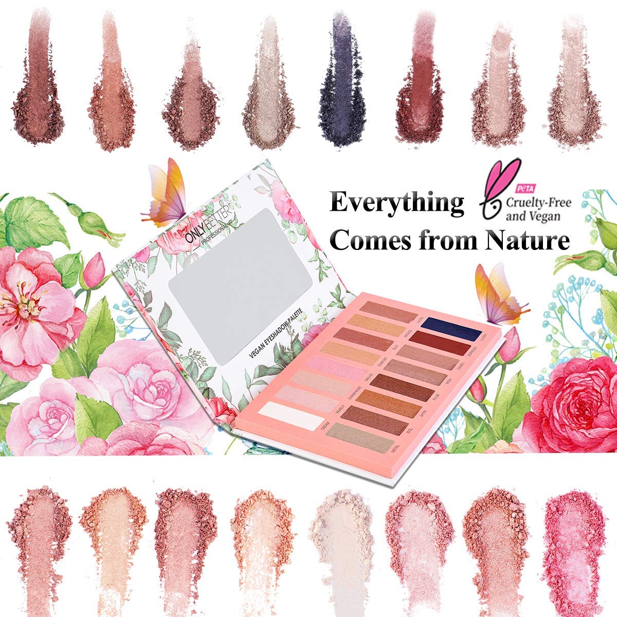 Organic Makeup Vegen Eyeshadow Palette with Mirror
