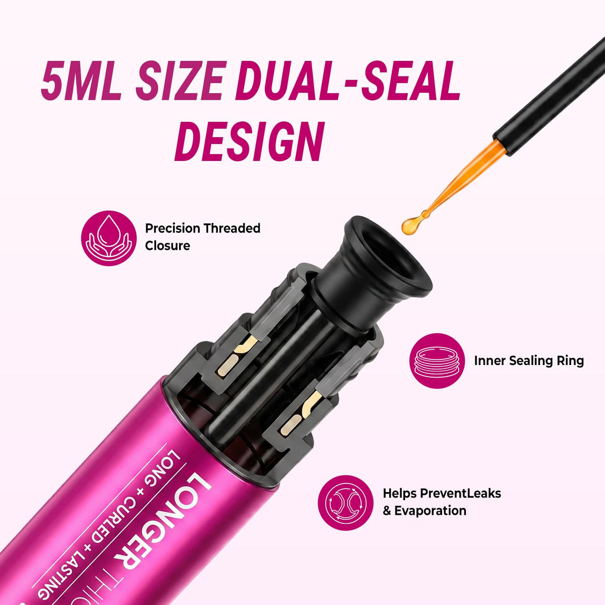 Eyelash Growth Serum-2 Pack Peptides Formula for Fuller Lashes,Brows,10ml | Lash Growth Serum With Ultra-Fine Precision Brush And Suitable For Sensitive Eyes and Lash Extensions.