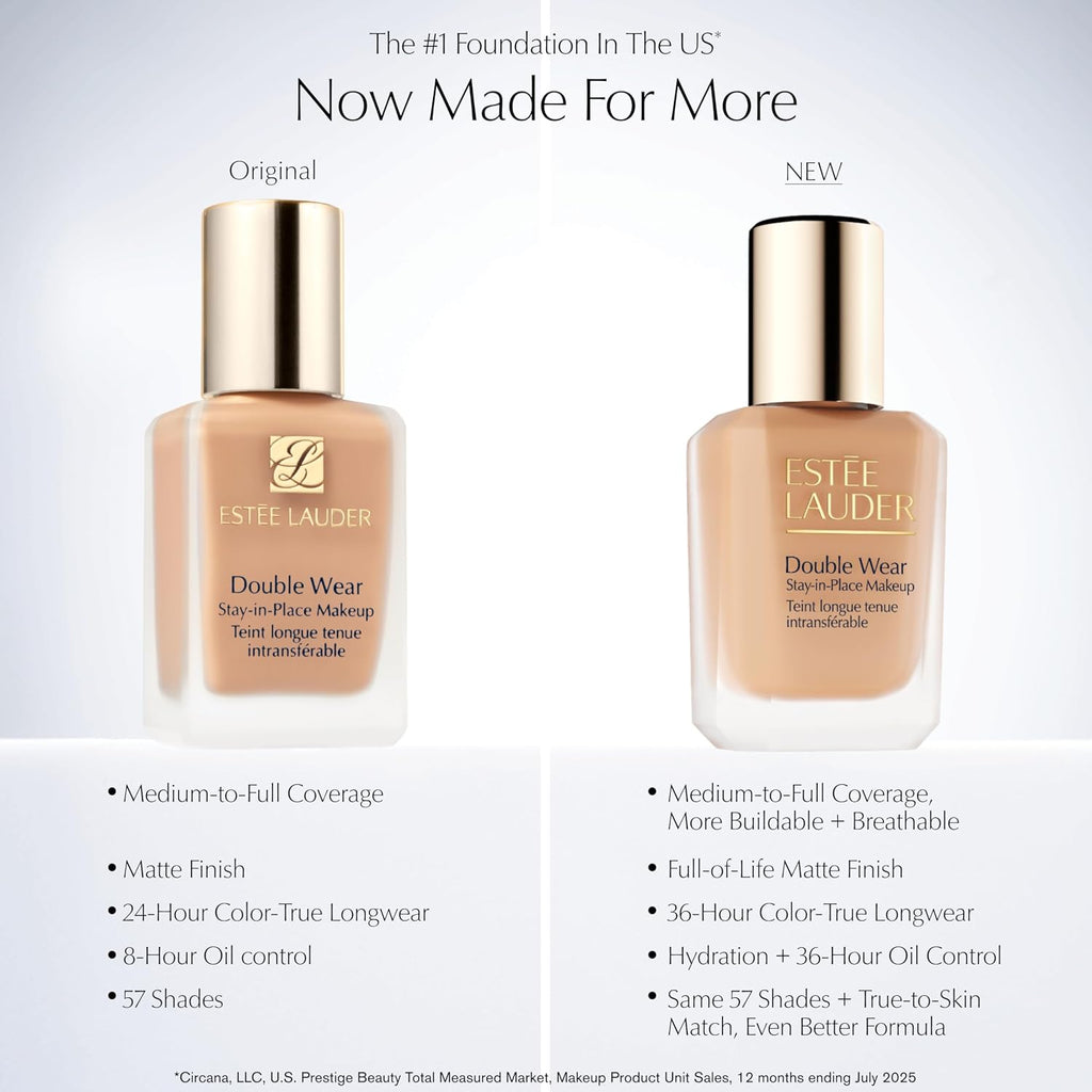 Estée Lauder Double Wear Stay-in-Place Foundation Makeup | Long-Wear Matte Foundation, 1 Fl Oz
