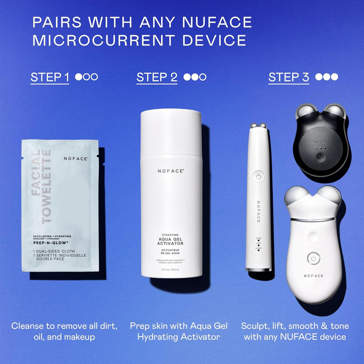 NUFACE IonPlex Aqua Gel Activator - The FDA-Cleared Un-Dupeable Microcurrent Facial Device Conductive Gel for Face & Body Devices + Hyaluronic Acid & Glycerin 24-Hour Hydration, 3.3 oz