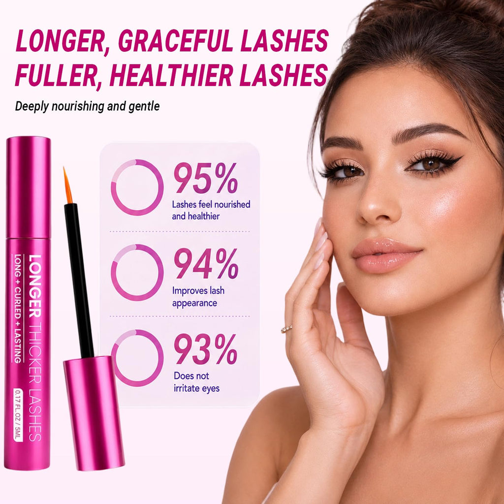 Eyelash Growth Serum-2 Pack Peptides Formula for Fuller Lashes,Brows,10ml | Lash Growth Serum With Ultra-Fine Precision Brush And Suitable For Sensitive Eyes and Lash Extensions.