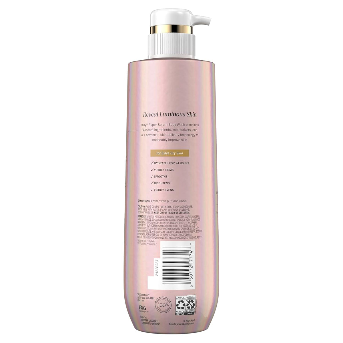 Olay Super Serum Body Wash for Women, For Extra Dry Skin, 18.5 fl oz