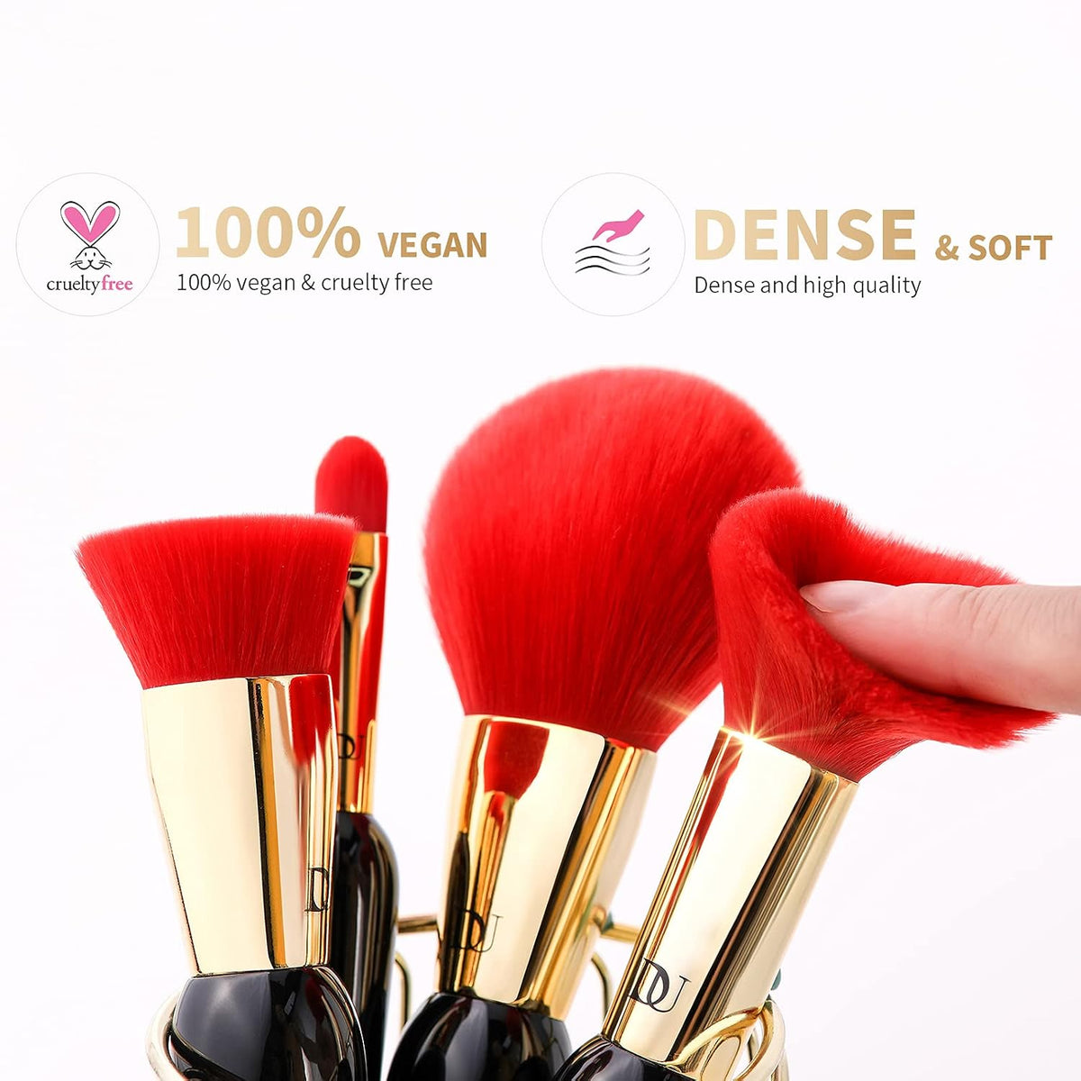 DUcare Makeup Brushes 12Pcs The Queen Series Makeup Brush set Premium Gifts Kabuki Foundation Blending Face Powder Blush Concealers Eye Shadows Brushes