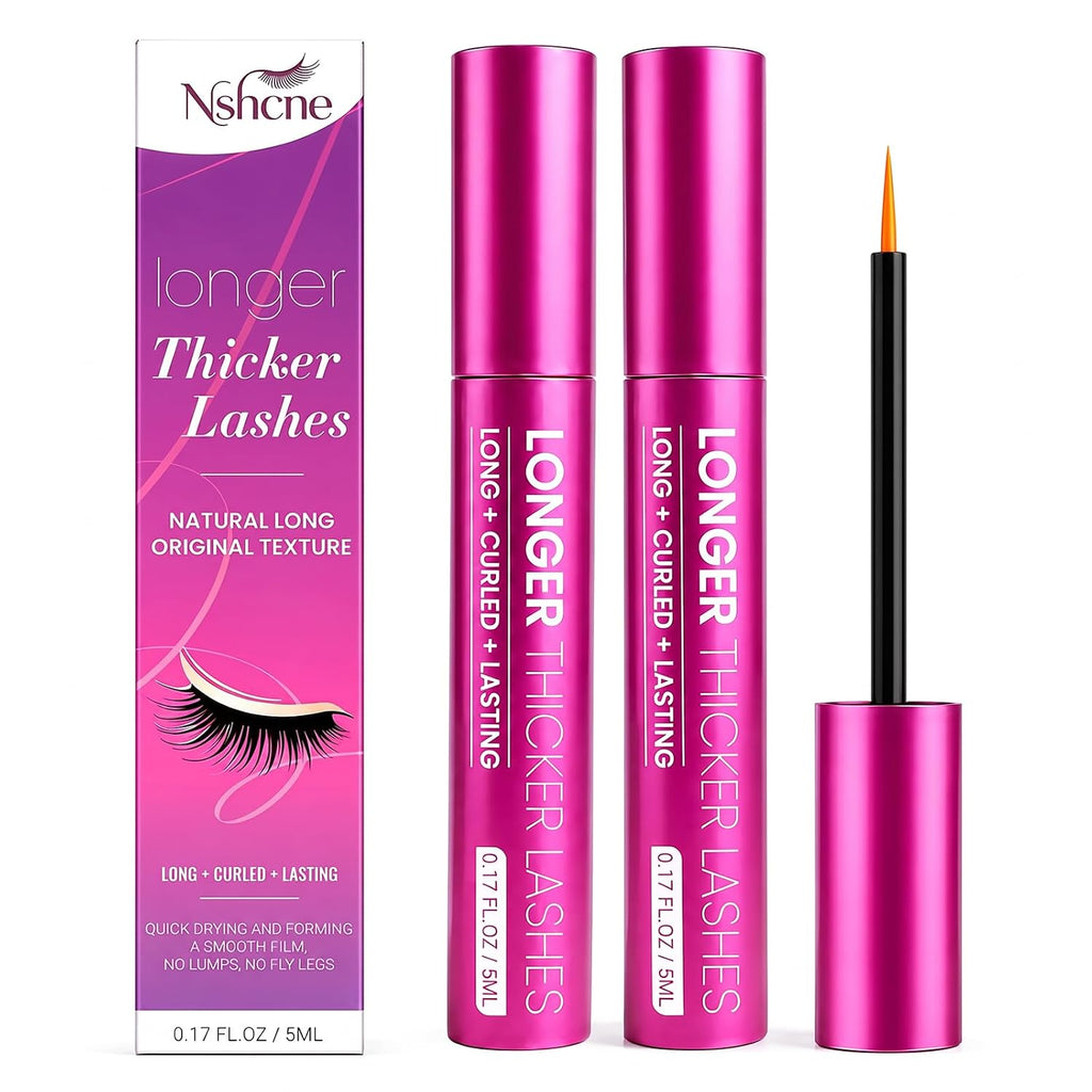 Eyelash Growth Serum-2 Pack Peptides Formula for Fuller Lashes,Brows,10ml | Lash Growth Serum With Ultra-Fine Precision Brush And Suitable For Sensitive Eyes and Lash Extensions.
