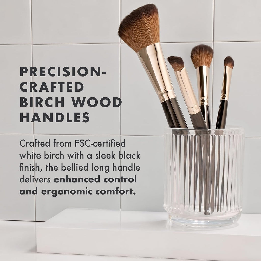 Cinema Secrets Professional Face Makeup Brush Set - Vegan Synthetic Foundation, Blush, Contour, Powder & Concealer Brushes - Complete Face Brush Kit for Women, Beginners & MUAs (6 Count)