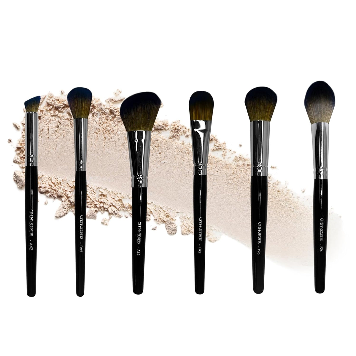 Cinema Secrets Professional Face Makeup Brush Set - Vegan Synthetic Foundation, Blush, Contour, Powder & Concealer Brushes - Complete Face Brush Kit for Women, Beginners & MUAs (6 Count)