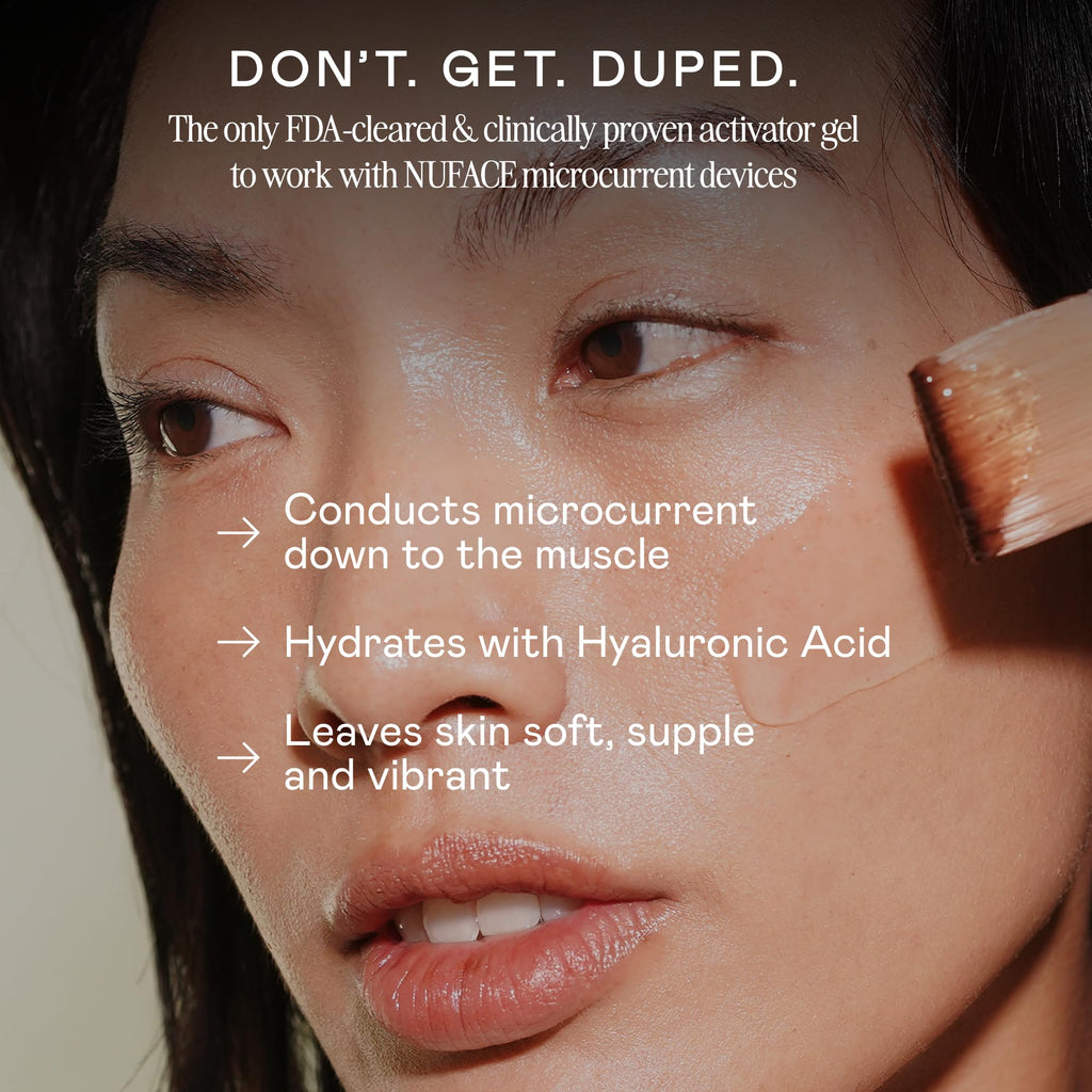 NUFACE IonPlex Aqua Gel Activator - The FDA-Cleared Un-Dupeable Microcurrent Facial Device Conductive Gel for Face & Body Devices + Hyaluronic Acid & Glycerin 24-Hour Hydration, 3.3 oz