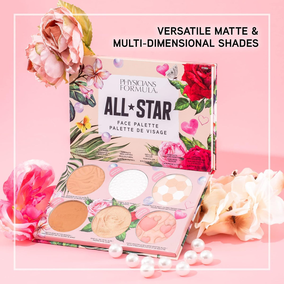 Physicians Formula All-Star Face Palette, Velvety-Smooth Buildable & Blendable Formulas,Versatile Matte and Multidimensional Shades, Cruelty-Free & Vegan - Natural