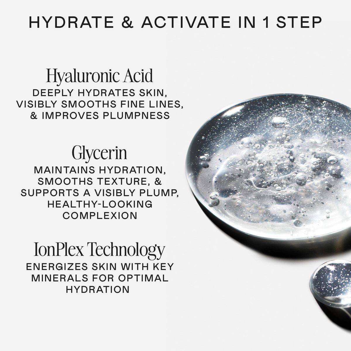 NUFACE IonPlex Aqua Gel Activator - The FDA-Cleared Un-Dupeable Microcurrent Facial Device Conductive Gel for Face & Body Devices + Hyaluronic Acid & Glycerin 24-Hour Hydration, 3.3 oz
